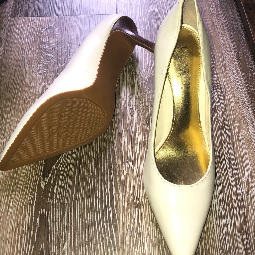 Ralph Lauren cream colored heals